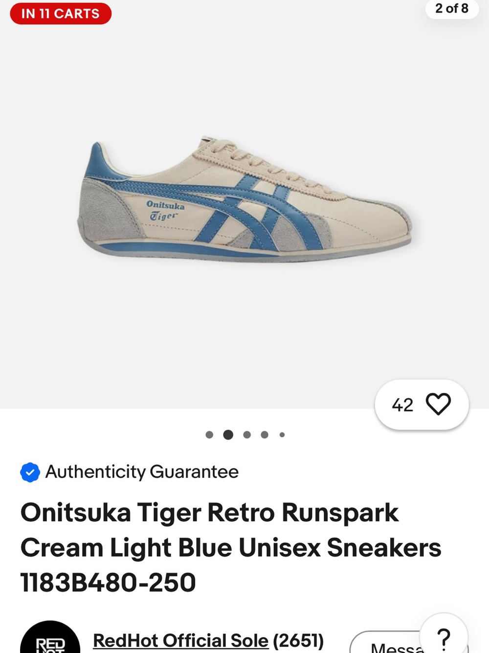 Onitsuka Tiger by Asics Cream & Light Blue Men's Sneakers